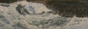 Midnight Storm, Encaustic on Panel, 12" x 36"