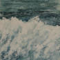 Waves Up #4, Encaustic on Birch Panel, 12" x 12"