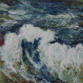 Middle Cove Waves #2, Encaustic on Birch Panel, 12" x 12"