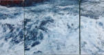 Rhythm of the Waves, Encaustic on Panel, 3 X 12" x 12"