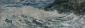 To the Shore, Encaustic on Panel, 12" x 36"