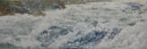 Blue Waves, Encaustic on Panel, 12" x 36"