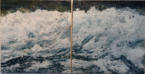 Wave Returning, Encaustic on Panel, 2 x 12" x 12"