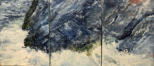 Rocks Meet Sea, Encaustic on Canvas, 12" x 9" (each)