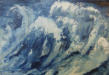 A White Rush, Encaustic on Mat Board, 7" x 10"
