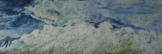 Day of the Big Waves #3, Encaustic on Birch Panel,  12" x 36"