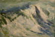 Large Waves, Encaustic on Mat Board, 7" x 10"