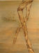 Coming Home, 2004, Burnt & carved wood with oil, 16" x 12"