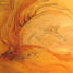 Retracing Baines, 2004, Burnt & carved wood with oil, 24" x 24"