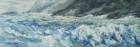 Day of the Big Waves #2, Encaustic on Birch Panel,  12" x 36"