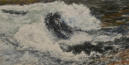 Night Storm, Encaustic on Panel, 12" x 23.5"
