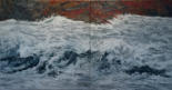 North Atlantic, Encaustic on Panel, 2 x 24" x 24