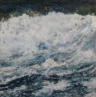 Wave Returning 1, Encaustic on Panel, 12" x 12"